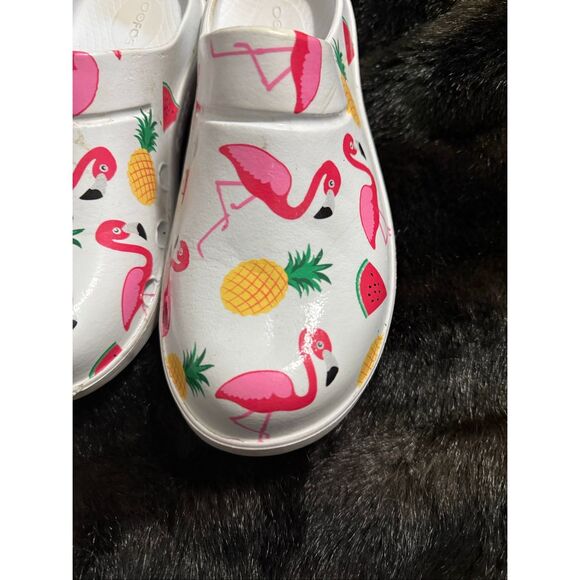 Oofos OOcloog Flamingo Recovery Shoes Clog Womens Size 8 Limited Edition - Picture 2 of 5
